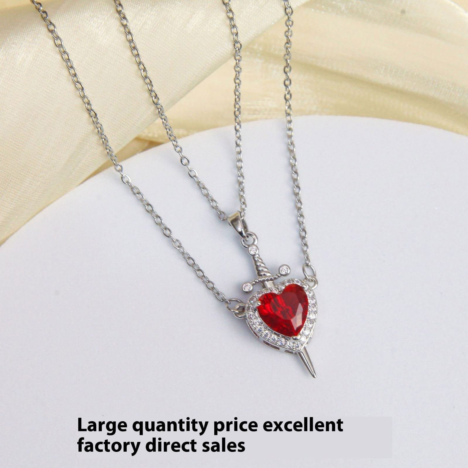 Heart & Sword Necklace Set